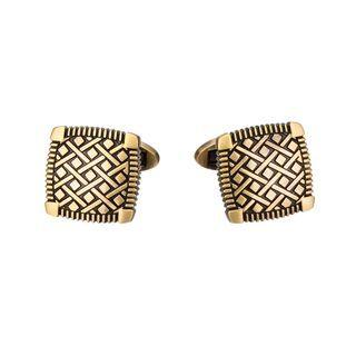 Fashion Simple Bronze Geometric Texture Square Cufflinks Golden - One Size