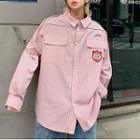 Logo Embroidered Striped Shirt