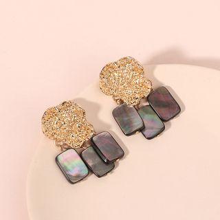 Irregular Alloy Acrylic Rectangle Fringed Earring