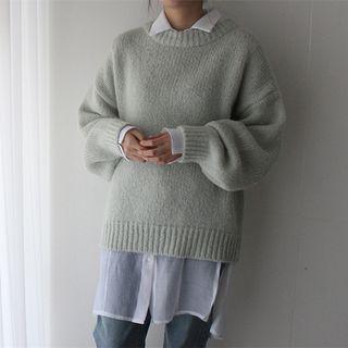 See-through Side Slit Long Shirt