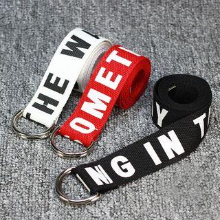Lettering Holeless Canvas Belt