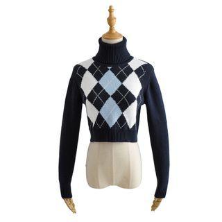 Turtleneck Argyle Sweater Vest