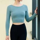 Open-back Long-sleeve Cropped Sports Top
