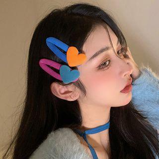 Flocking Heart Hair Clip
