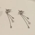 Rhinestone Alloy Fringed Earring 1 Pair - Stud Earrings - Silver - One Size