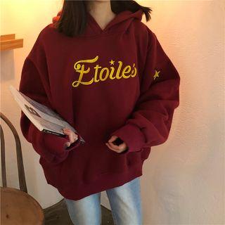 Star Embroidered Lettering Hoodie