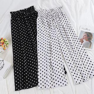 Dot High-waist Wide Leg Pants