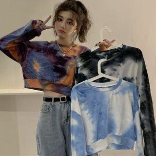 Tie-dye Cropped Long-sleeve Top