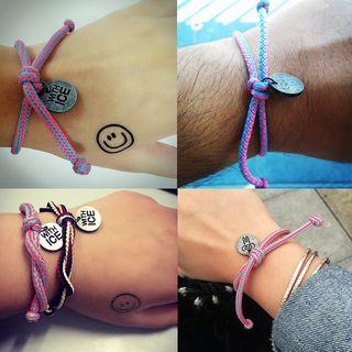 Stainless Steel Lettering Disc String Bracelet