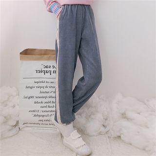 Corduroy Contrast-trim Cuffed Sweatpants
