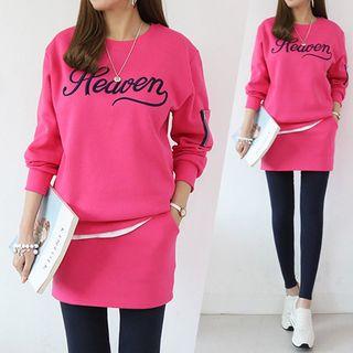 Set: Printed Sweatshirt + Inset Skirt Leggings