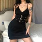 Halter Neck V-neck Dress