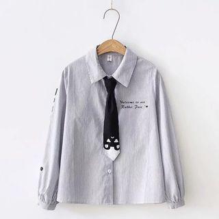 Pinstriped Neck Tie Shirt