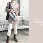 Peaked-lapel Wool Blend Blazer