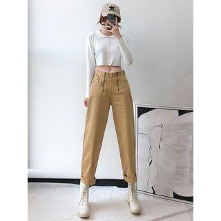 Dual-zip Straight-cut Pants