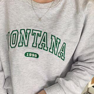 Letter Embroidery Raglan Sweatshirt