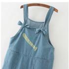 Baseball Bat Embroidered Tie Strap Dungaree