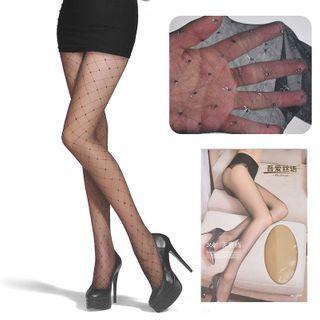 Argyle Print Stockings 8529 - Black - One Size