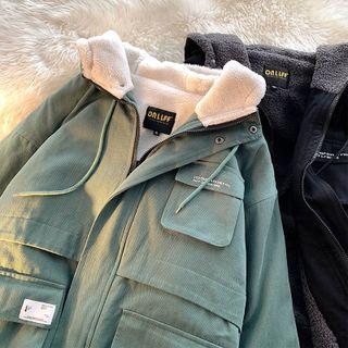 Fleece Lined Corduroy Hood Jacket