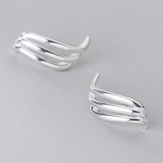925 Sterling Silver Wing Stud Earring 1 Pair - Silver - One Size