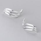 925 Sterling Silver Wing Stud Earring 1 Pair - Silver - One Size
