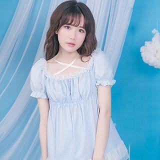 Ruffle Trim Off-shoulder Tunic