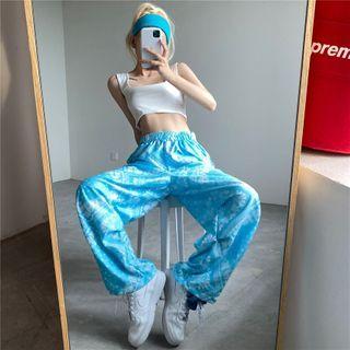 Paisley Print Elastic-waist Sweatpants