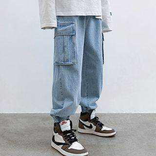 Drawstring-waist Cargo Jeans