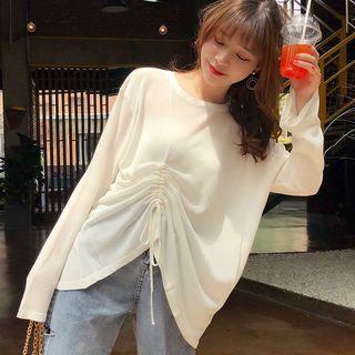 Drawstring Long-sleeve Cover-up