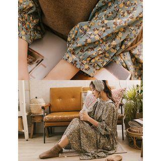 Ditsy Flower Long Peasant Dress