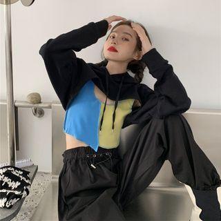 Cropped Hoodie / Two-tone Tank Top