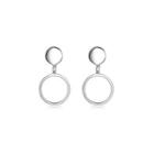 Simple Round Stud Earrings Silver - One Size