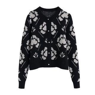 Floral Print Long Sleeve Cardigan