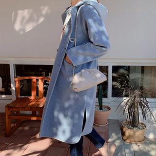 Hooded Single-breasted Slit-side Coat