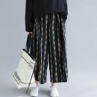 Plaid Linen Gaucho Pants As Shown In Figure - One Size