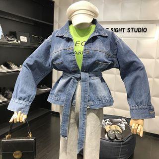 Pocket Detail Denim Jacket Blue - One Size