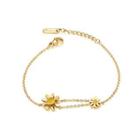 Fashion And Elegant Plated Gold Daisy 316l Stainless Steel Bracelet With Yellow Cubic Zirconia Golden - One Size