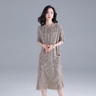 Pattern Hooded Sweater Dress