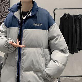 Embroidered Color Block Padding Jacket