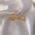 Alloy Open Square Earring 1 Pair - 925 Silver - One Size