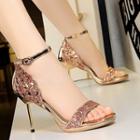 Embellished Ankle Strap High-heel Sandals