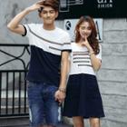 Couple Matching Short-sleeve Paneled T-shirt / Dress