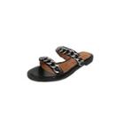 Chain Double-strap Slide Sandals
