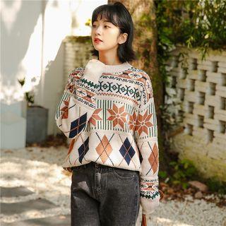 Jacquard Sweater Almond - One Size