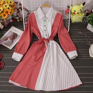 Stripe Panel Shirtdress