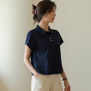 Cap-sleeve Pique Polo Shirt