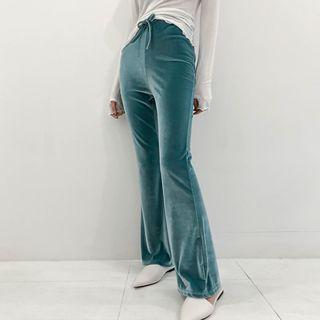 Boot-cut Velour Yoga Pants