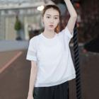 Sports Short-sleeve Tulle Panel Top