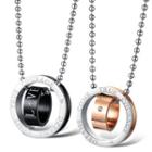 Double Ring Couple Matching Stainless Steel Necklace