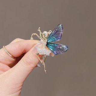 Dancer Rhinestone Alloy Brooch Gold - One Size